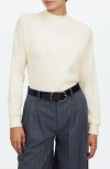 Madewell Long Sleeve Waffle Knit Crewneck T-shirt In Heather Winter White
