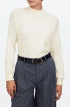 Madewell Long Sleeve Waffle Knit Crewneck T-shirt In Heather Winter White