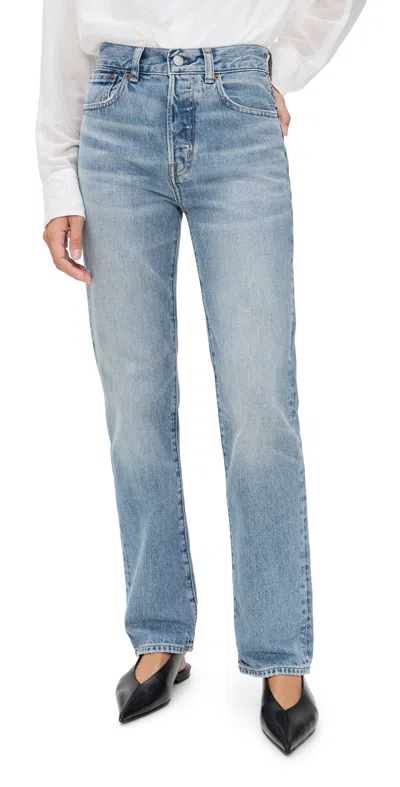 Madewell Longline Straight Jeans Atlin Wash In Brown