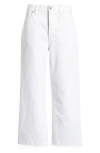 Madewell Low Rise Baggy Crop Jeans In Pure White