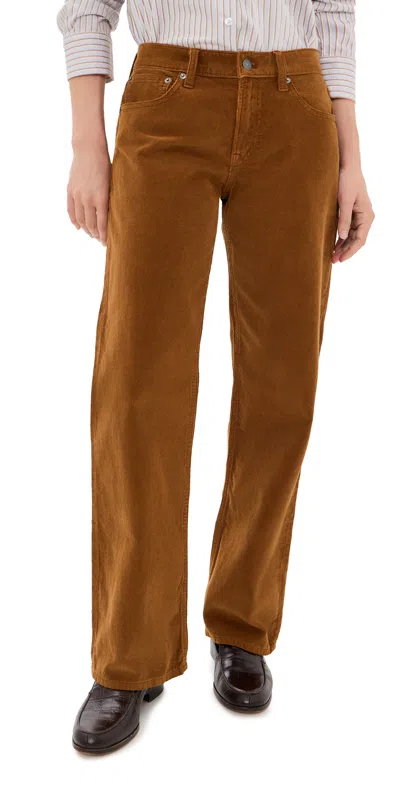Madewell Low Rise Loose Petite Corduroy Pants Acorn In Brown
