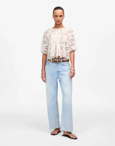 Madewell Low-slung Baggy Crop Jeans In Foster Wash