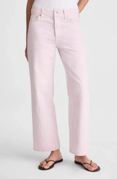 Madewell Low Slung Baggy Crop Jeans In Pink