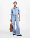Madewell Low Slung Ripped Baggy Jeans In Hallstead Wash