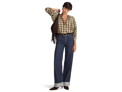 Madewell Low Slung Baggy Rinse With Cuff In Rinse Wash In Blue