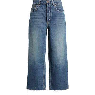 Madewell Low Slung Crop Baggy Jeans In Croswell Wash