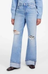 Madewell Low-slung Ripped Baggy Jeans In Blue