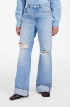 Madewell Low Slung Ripped Baggy Jeans In Blue