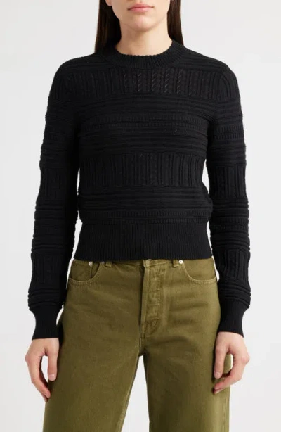 Madewell Maeve Pointelle Sweater In Black