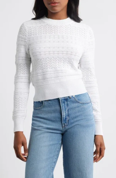Madewell Maeve Pointelle Sweater In White