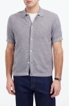 Madewell Marled Cotton Button-up Sweater Polo In Grey Marl