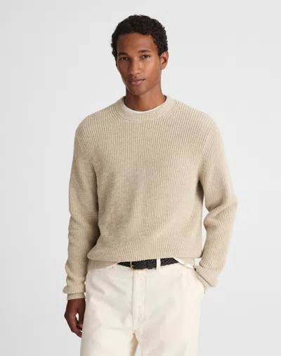 Madewell Marled Cotton Shaker Stitch Crewneck Sweater In Neutral