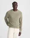 Madewell Marled Cotton Shaker Stitch Crewneck Sweater In Green