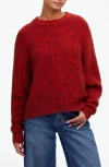 Madewell Marled Ribbed Cotton-blend Sweater In Bright Cherry Marl