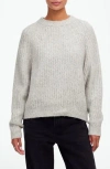 Madewell Marled Rib Cotton & Wool Blend Sweater In Heather Dusk Grey Marl