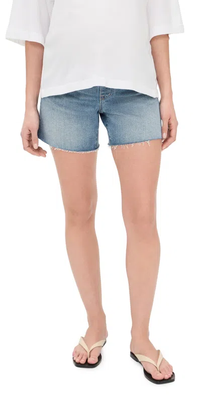 Madewell Maternity Shorts Midvale Wash In Blue