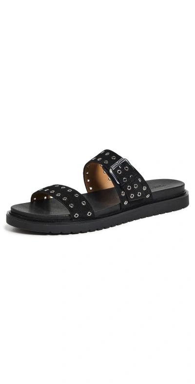 Madewell Maximillian Two Band Slides With Hardware True Black