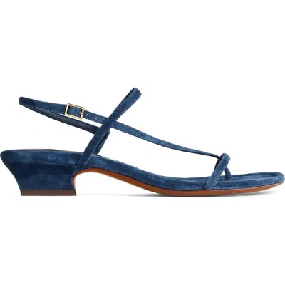 Madewell The Maycie Asymmetric T-strap Sandal In Blue