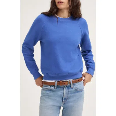 Madewell Mccarren Crewneck Raglan Sweatshirt In Atlas Blue