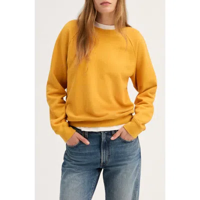 Madewell Mccarren Crewneck Raglan Sweatshirt In Golden Saffron