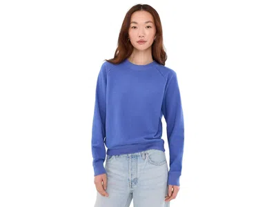 Madewell Mccarren Crewneck Raglan Sweatshirt Women's Clothing Atlas Blue: 2xs (women's 000), Cotton/polyester