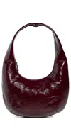 Madewell The Medium Leather Top Handle Bag In Dark Plum