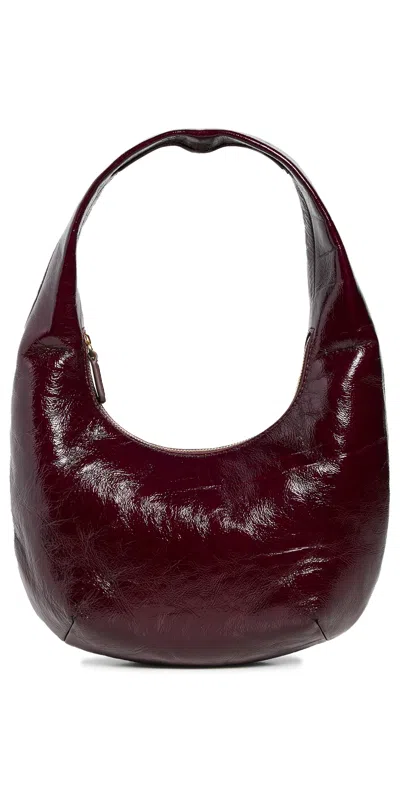 Madewell The Medium Leather Top Handle Bag In Dark Plum