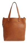 Madewell The Transport Large Leather Tote In English Saddle