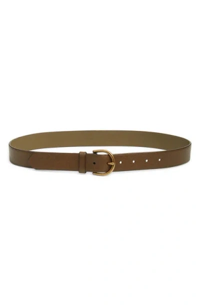 Madewell Medium Perfect Leather Belt In Burnt Olive