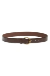 Madewell Medium Perfect Leather Belt In Chocolate Raisin