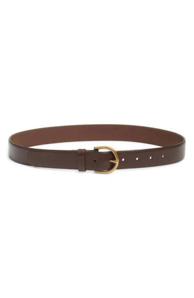 Madewell Medium Perfect Leather Belt In Chocolate Raisin