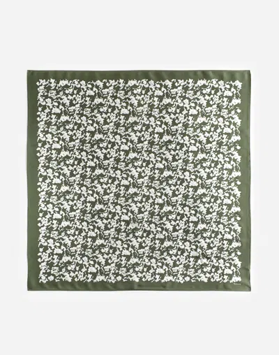 Madewell Medium Silk Bandana In Foraged Green