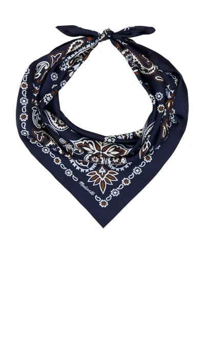 Madewell Medium Silk Bandana In Navy