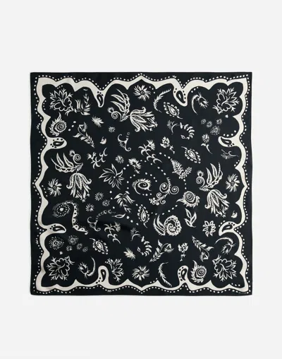 Madewell Medium Silk Bandana In Black