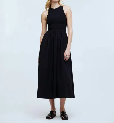 Madewell Melody Midi Dress In True Black