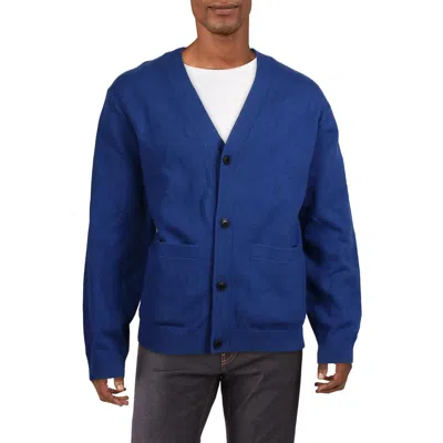 Madewell Mens Button Knit Cardigan Sweater In Blue