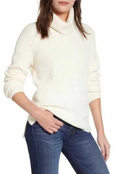 Madewell Mercer Turtleneck Knit Pullover Sweater In White