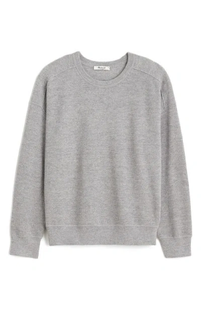 Madewell Merino Wool Pullover Sweater In Grey Mouline