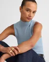 Madewell Merino Wool-silk Sweater Tank In Blue