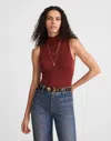Madewell Merino Wool-silk Sweater Tank In Brown