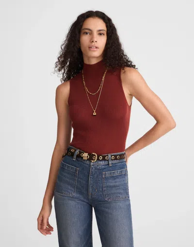 Madewell Merino Wool-silk Sweater Tank In Brown