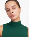 Madewell Merino Wool-silk Sweater Tank In Green