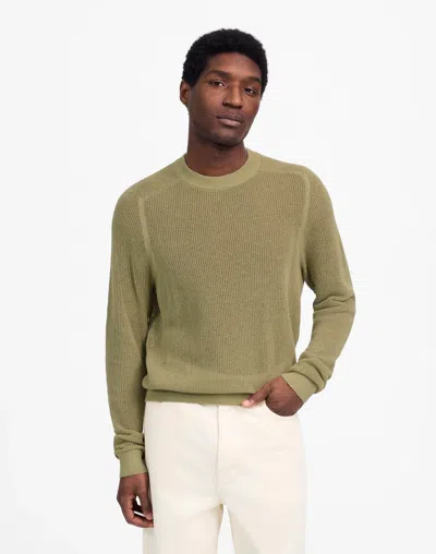 Madewell Mesh-knit Crewneck Sweater In Brown