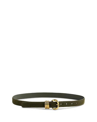Madewell Metal Keeper Suede Belt In Green