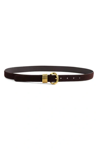 Madewell Metal Keeper Suede Belt In Brown