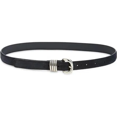 Madewell Metal Keeper Suede Belt In Black