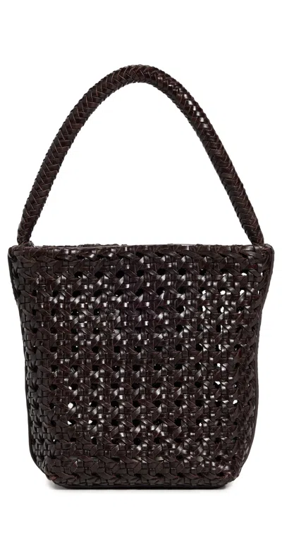 Madewell Micro Caning Bucket Bag Dark Carob In Brown