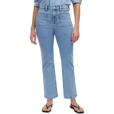 Madewell Mid Rise Kick Out Crop Jeans In Penman Wash