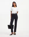 Madewell Mid-rise Stovepipe Jeans In Black Rinse Wash