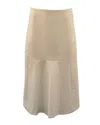 Madewell Midi Pencil Skirt In White Polyester In Beige